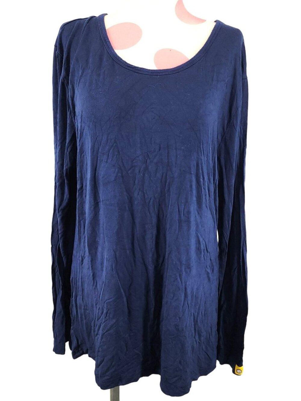 Women's Wonderwink Layering Scrub T-Shirt Large Uniform Navy Blue Long Sleeve